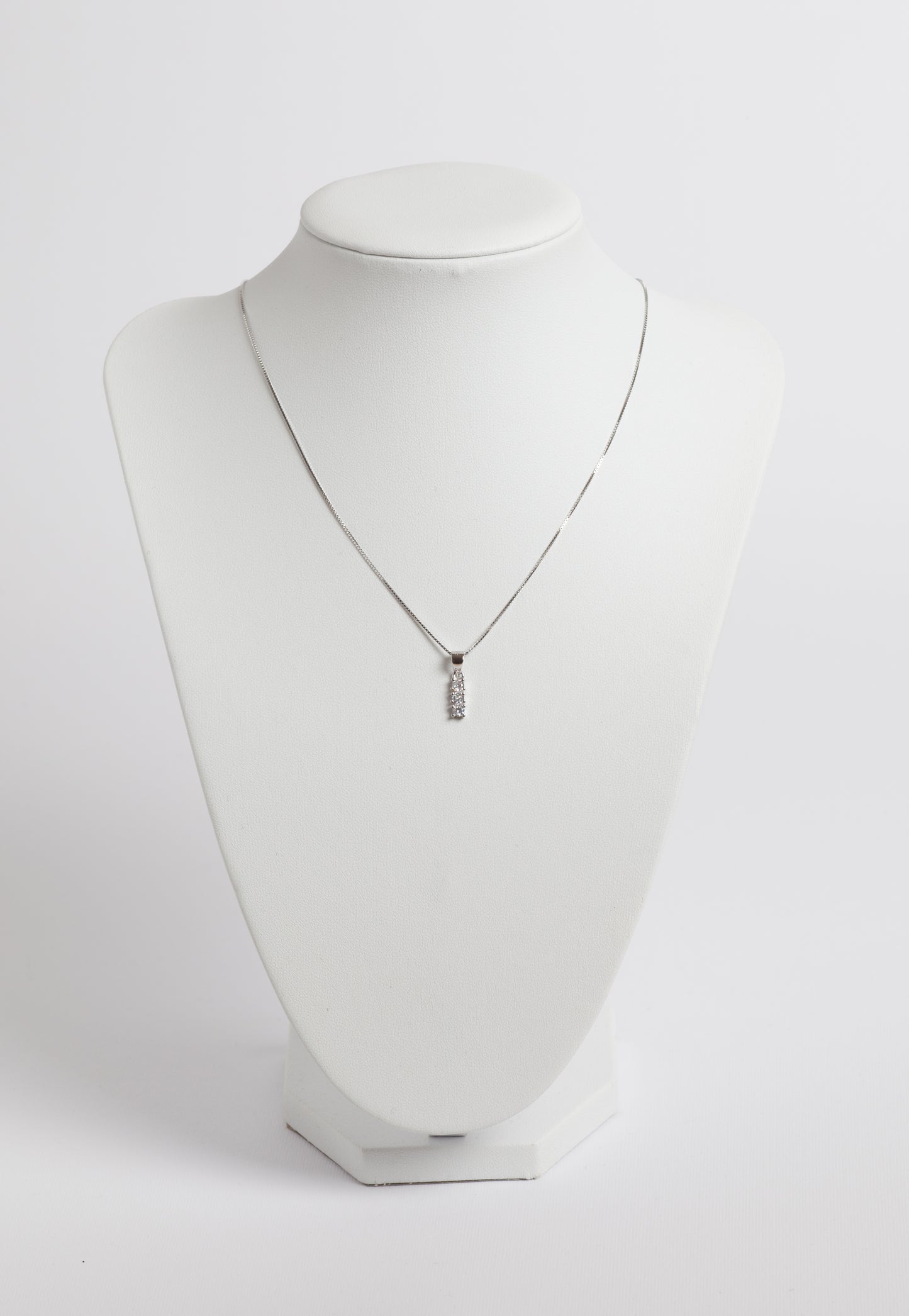 TRILOGY Collana in argento 925 rodiato e zirconi 3 mm