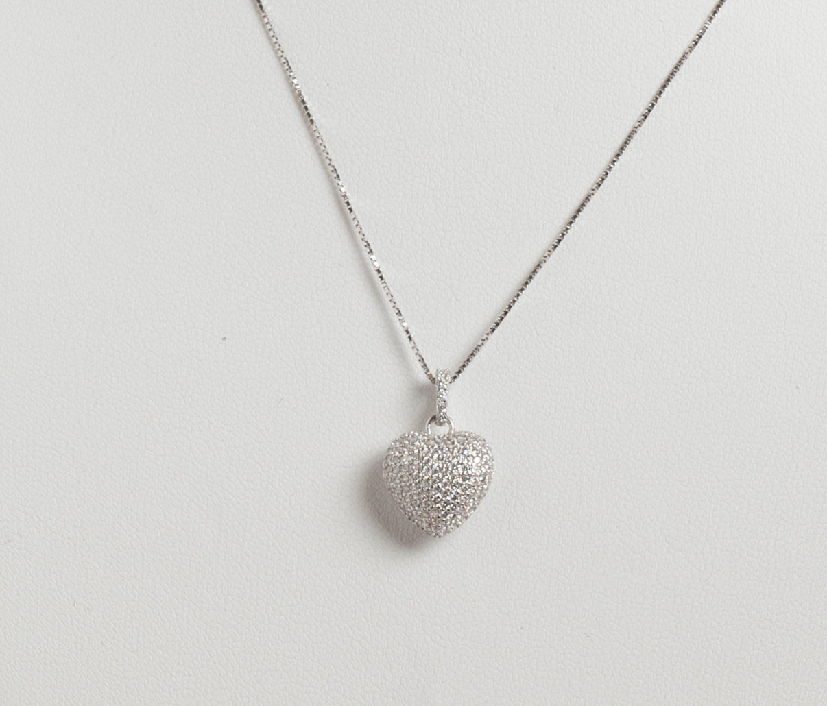 My Love New Ciondolo con catena cm 42 in argento 925 rodiato e zirconi