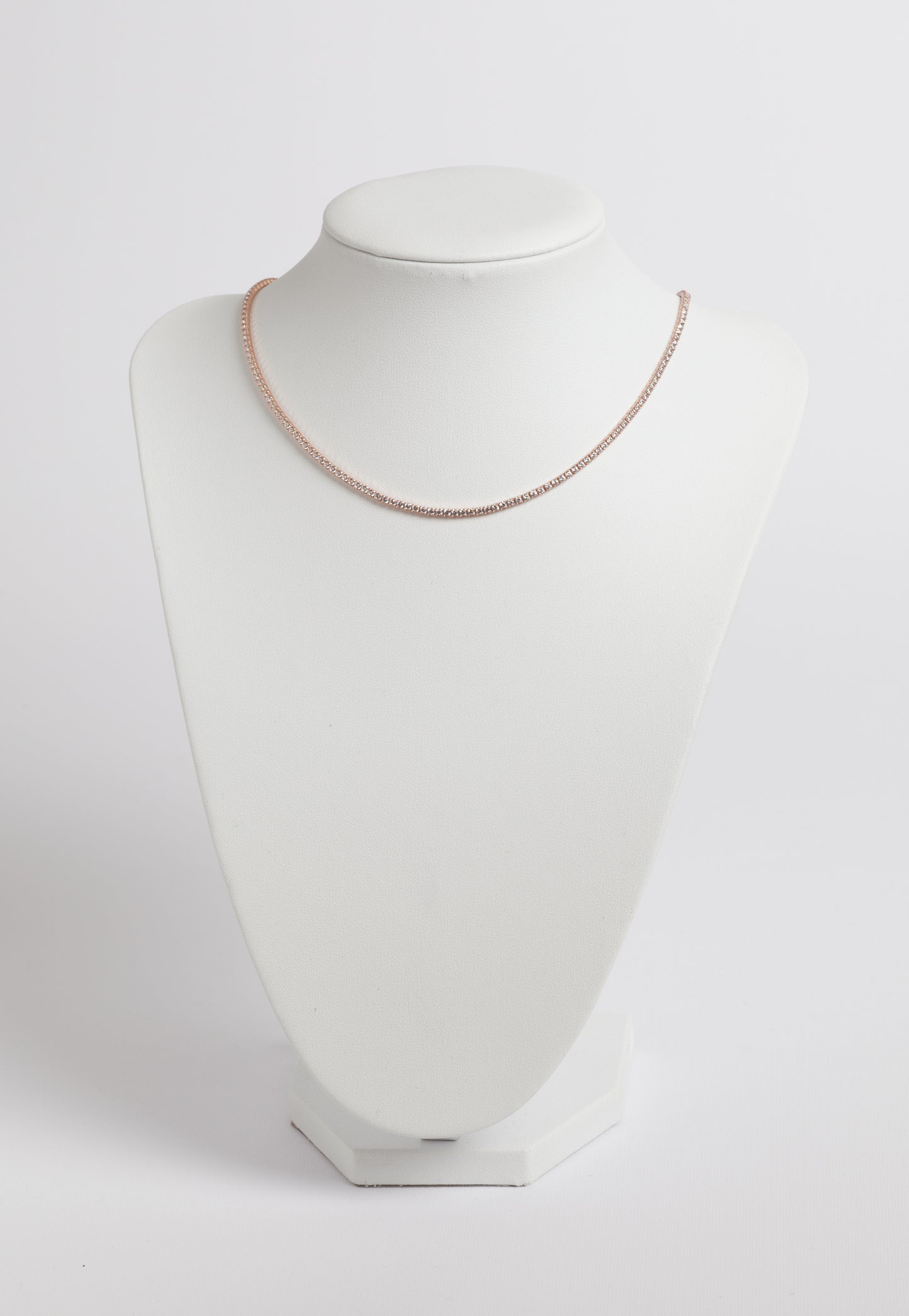 Collana Tennis in argento 925 gold rose e zirconi