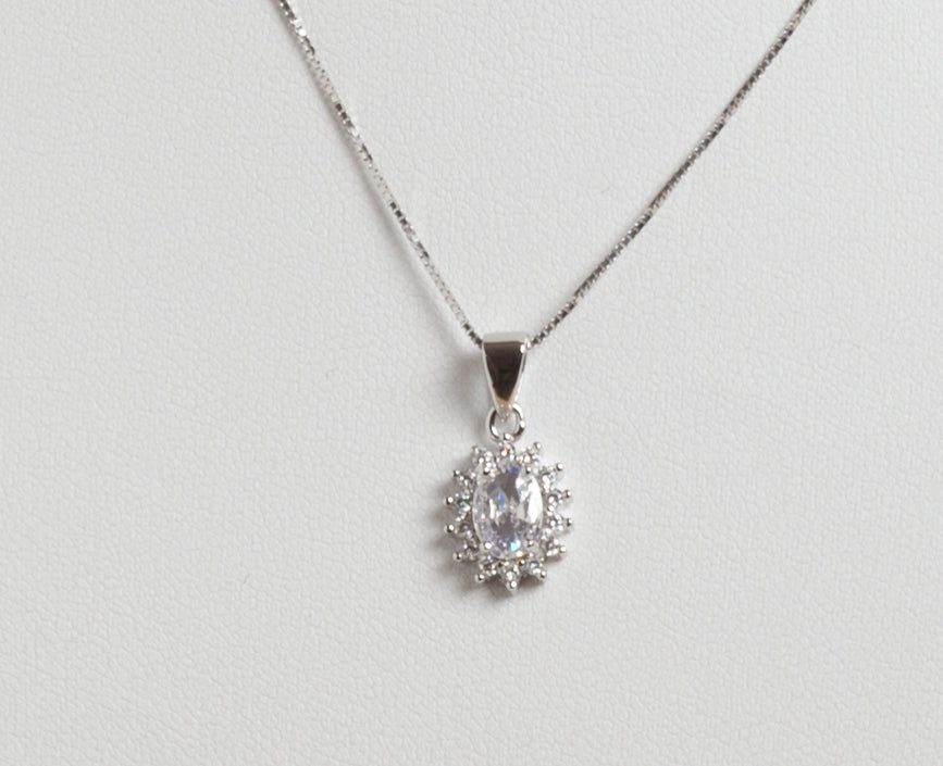Lady Collana in argento 925 rodiato e zirconi
