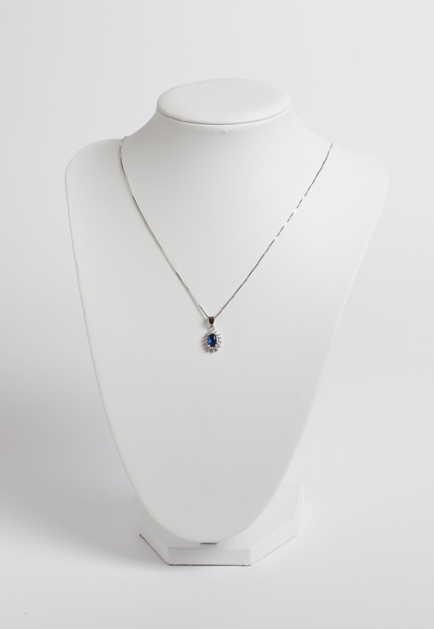 Lady Collana in argento 925 rodiato e zircone Blu