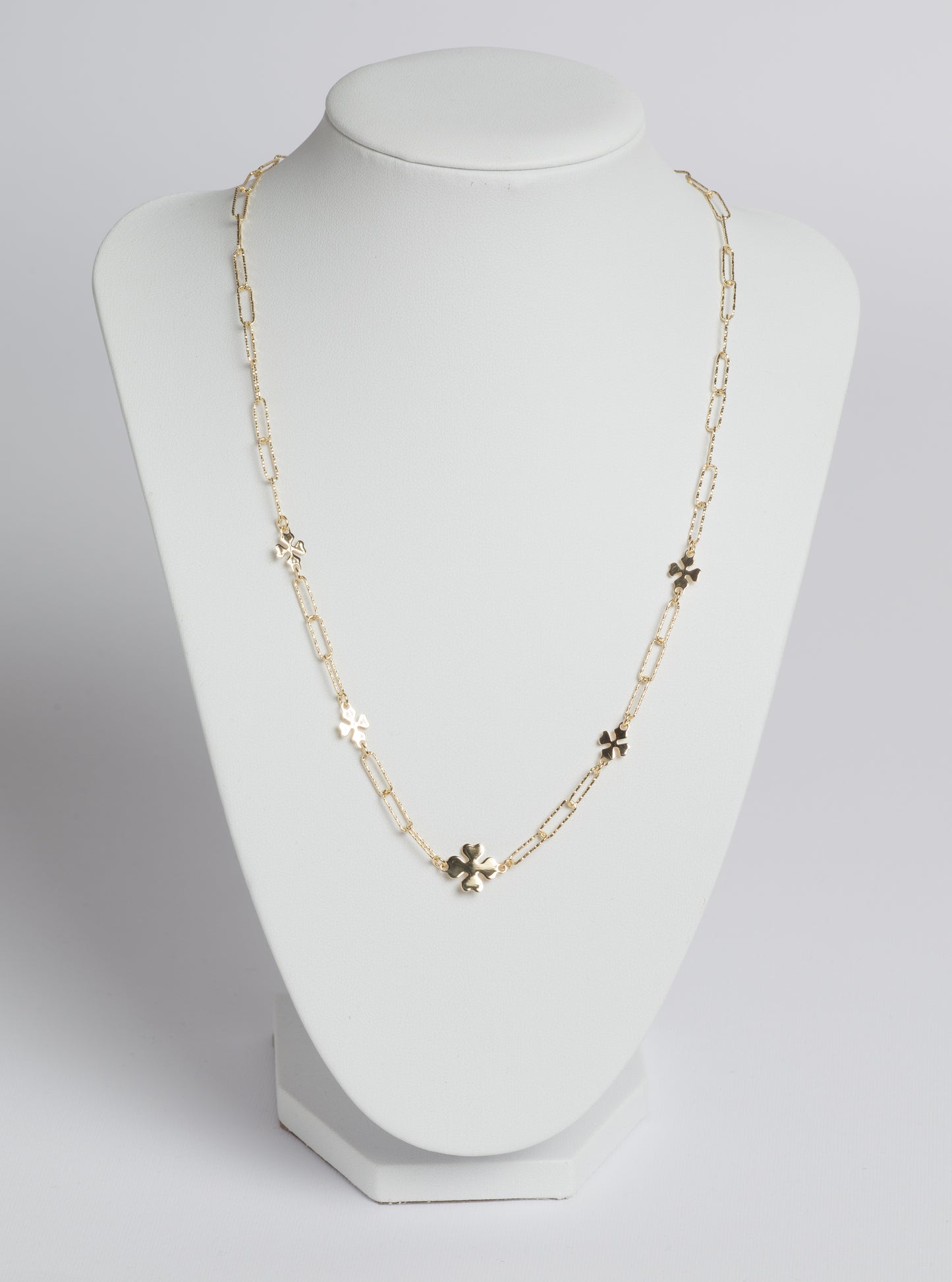 Gold Collana in argento 925 dorato con quadrifogli