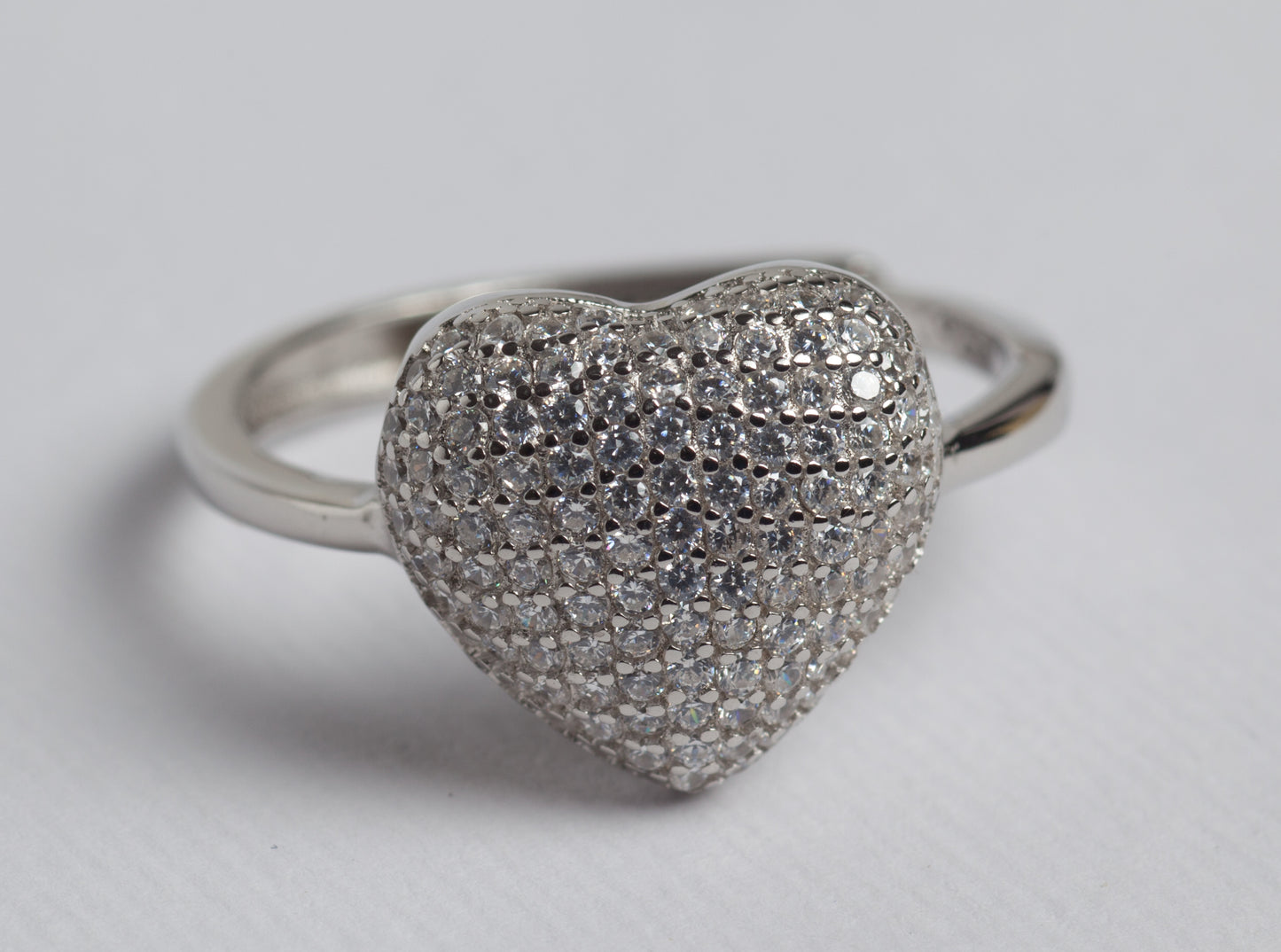 My Love New Anello regolabile in argento 925 rodiato e zirconi