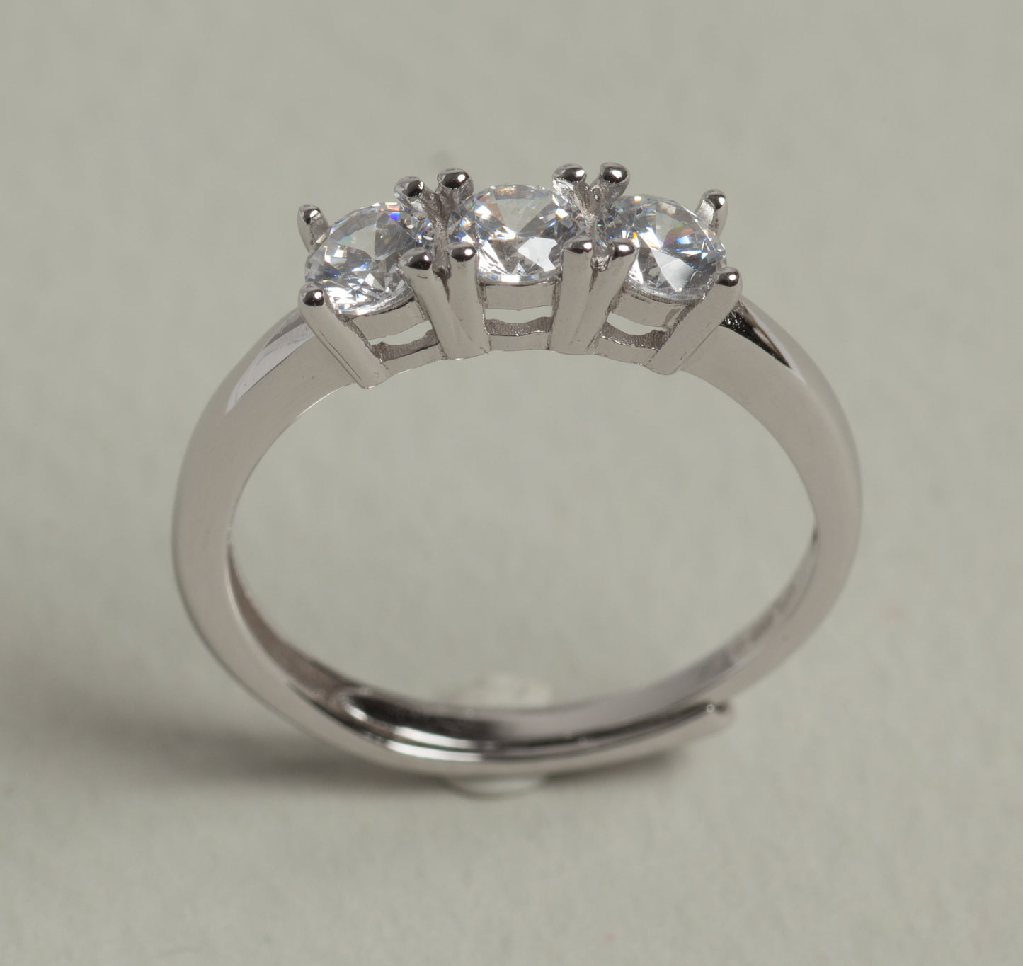 TRILOGY Anello in argento 925 rodiato e zirconi 4 mm
