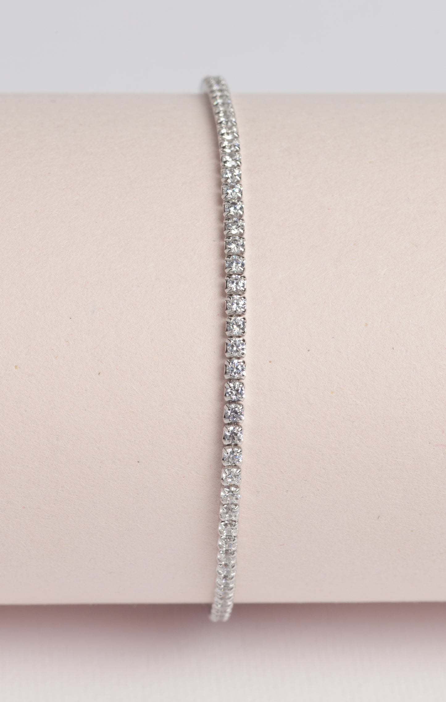 SLAM Bracciale in argento 925 rodiato e zirconi 2mm