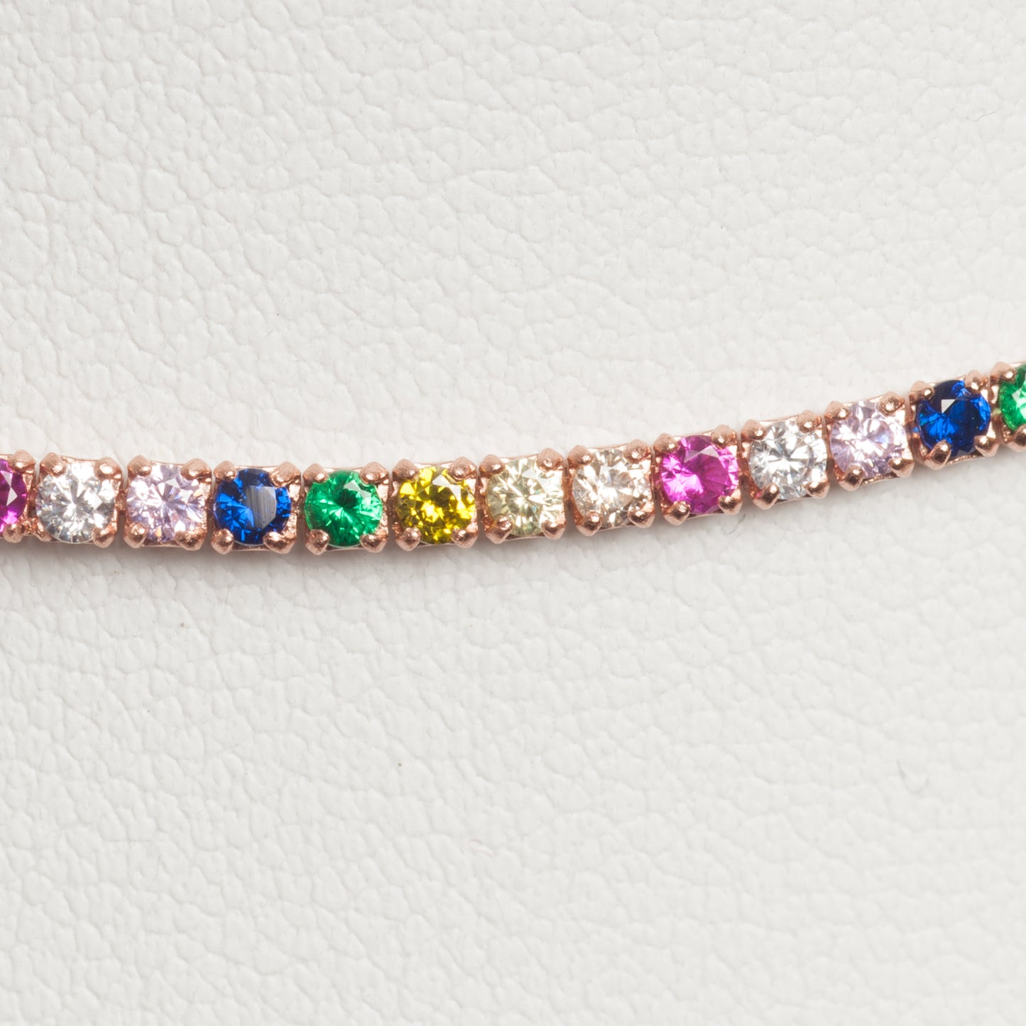 Collana Tennis in argento 925 rodiato e zirconi multicolore