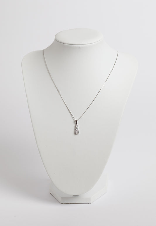 TRILOGY Collana in argento 925 rodiato e zirconi 5 mm