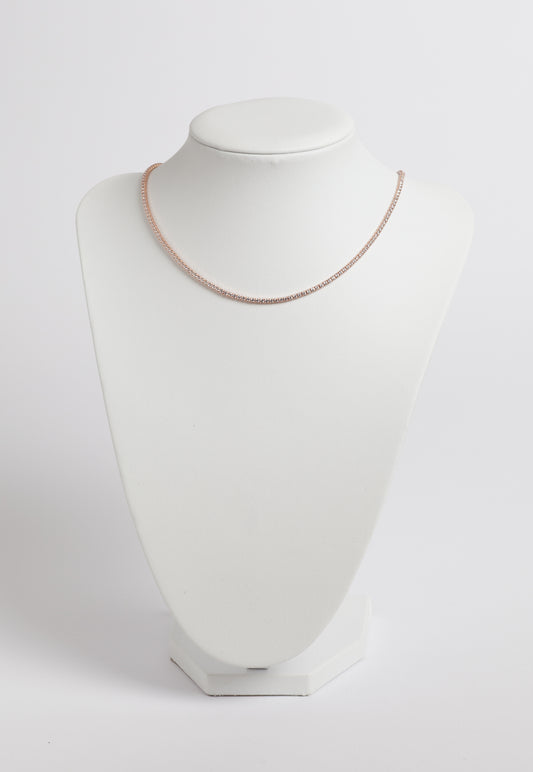 Collana Tennis in argento 925 gold rose e zirconi