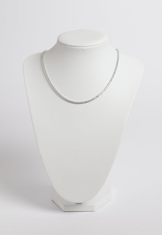 Collana Tennis in argento 925 rodiato e zirconi