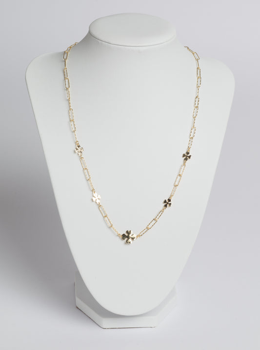 Gold Collana in argento 925 dorato con quadrifogli