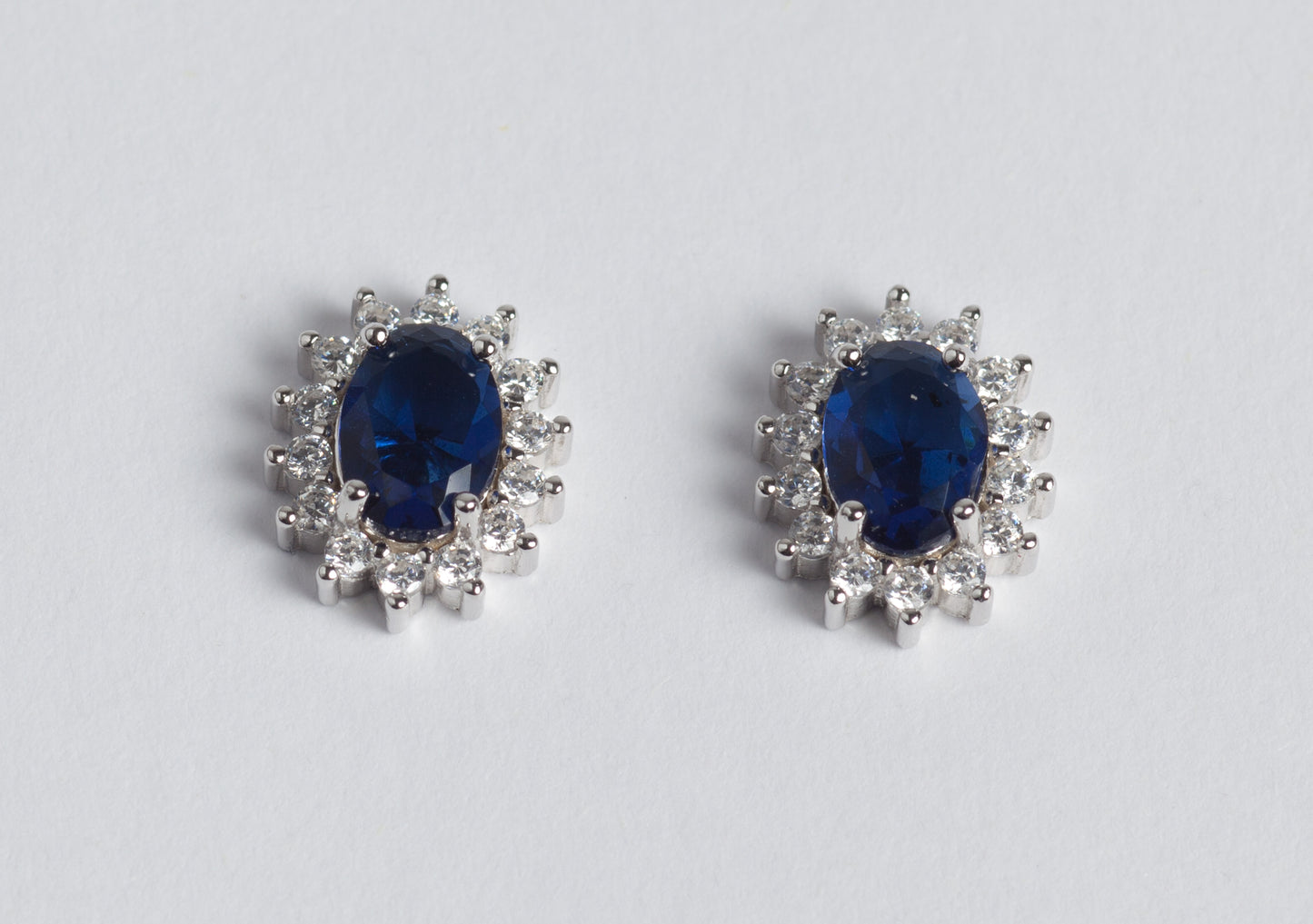 Lady Orecchini in argento 925 rodiato e zirconi Blu
