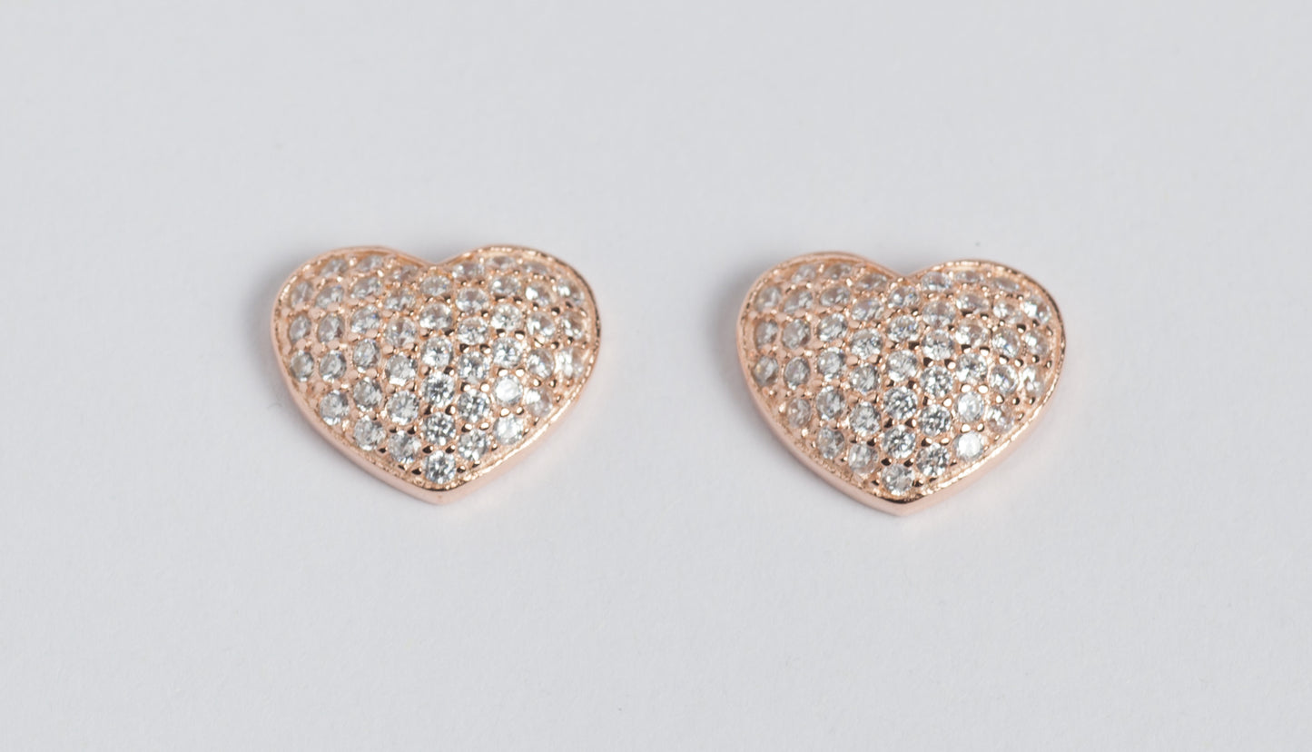 My Love New Orecchini in argento 925 finitura gold rose e zirconi