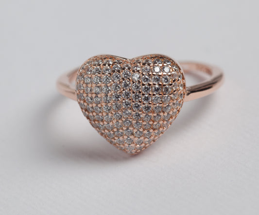My Love New Anello regolabile in argento 925 gold rose e zirconi