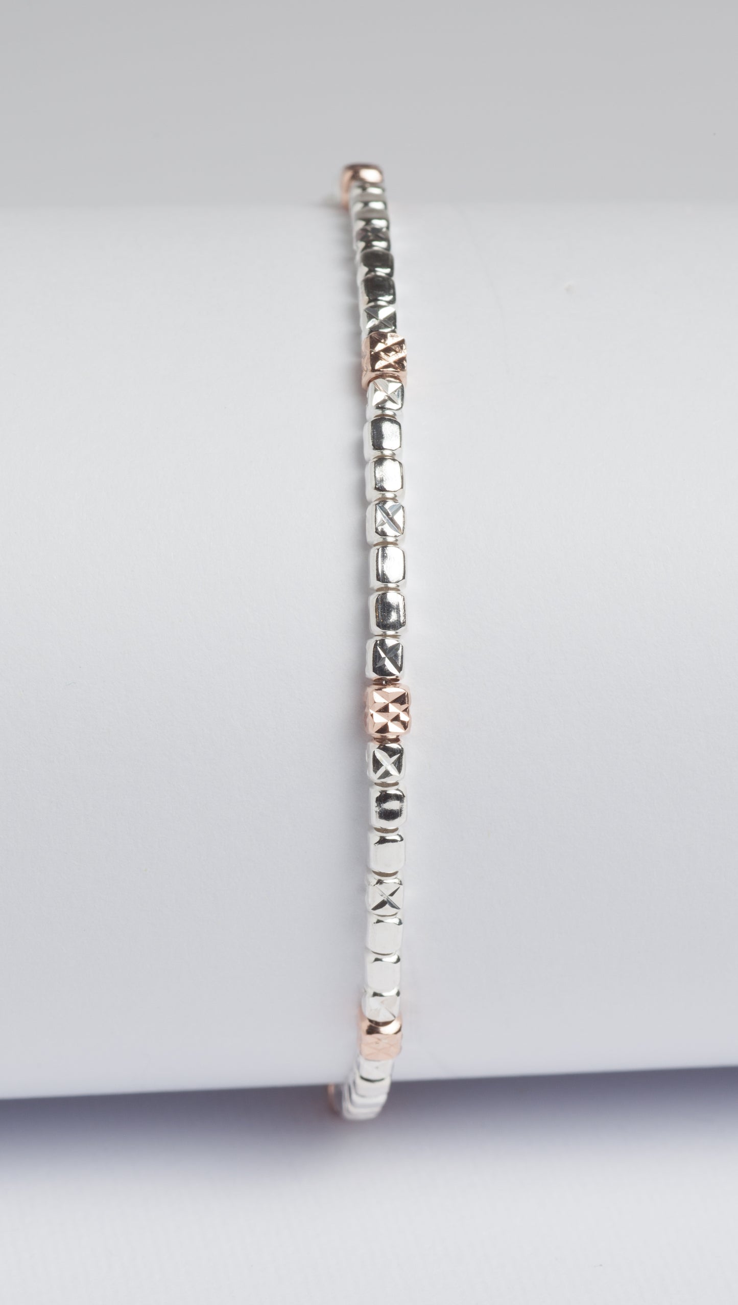 Pepita Bracciale in argento 925 finitura rodiato con elementi placcati oro rosa