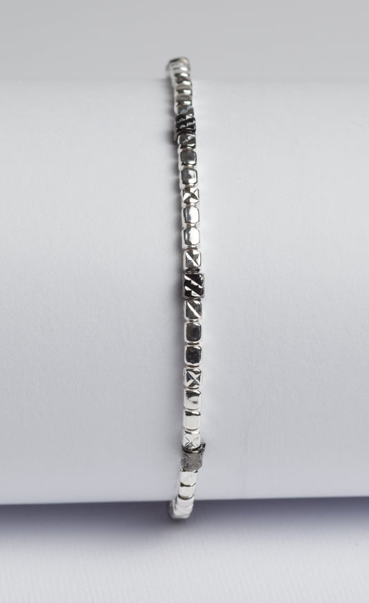 Pepita Bracciale in argento 925 finitura rodiato con elementi placcati rutenio