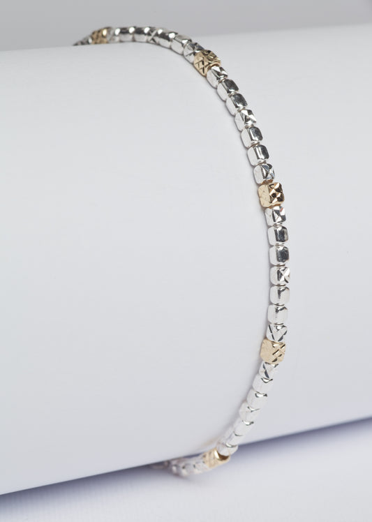 Pepita Bracciale in argento 925 finitura rodiato con elementi placcati oro