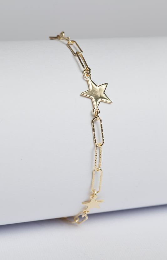 Gold Bracciale in argento 925 dorato con stelle