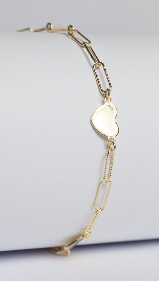 Gold Bracciale in argento 925 dorato con cuori