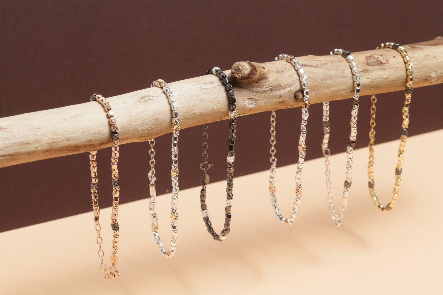Pepita Bracciale in argento 925 finitura rodiato con elementi placcati oro
