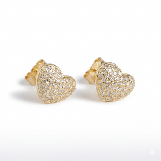 My Love New Orecchini in argento 925 finitura oro e zirconi