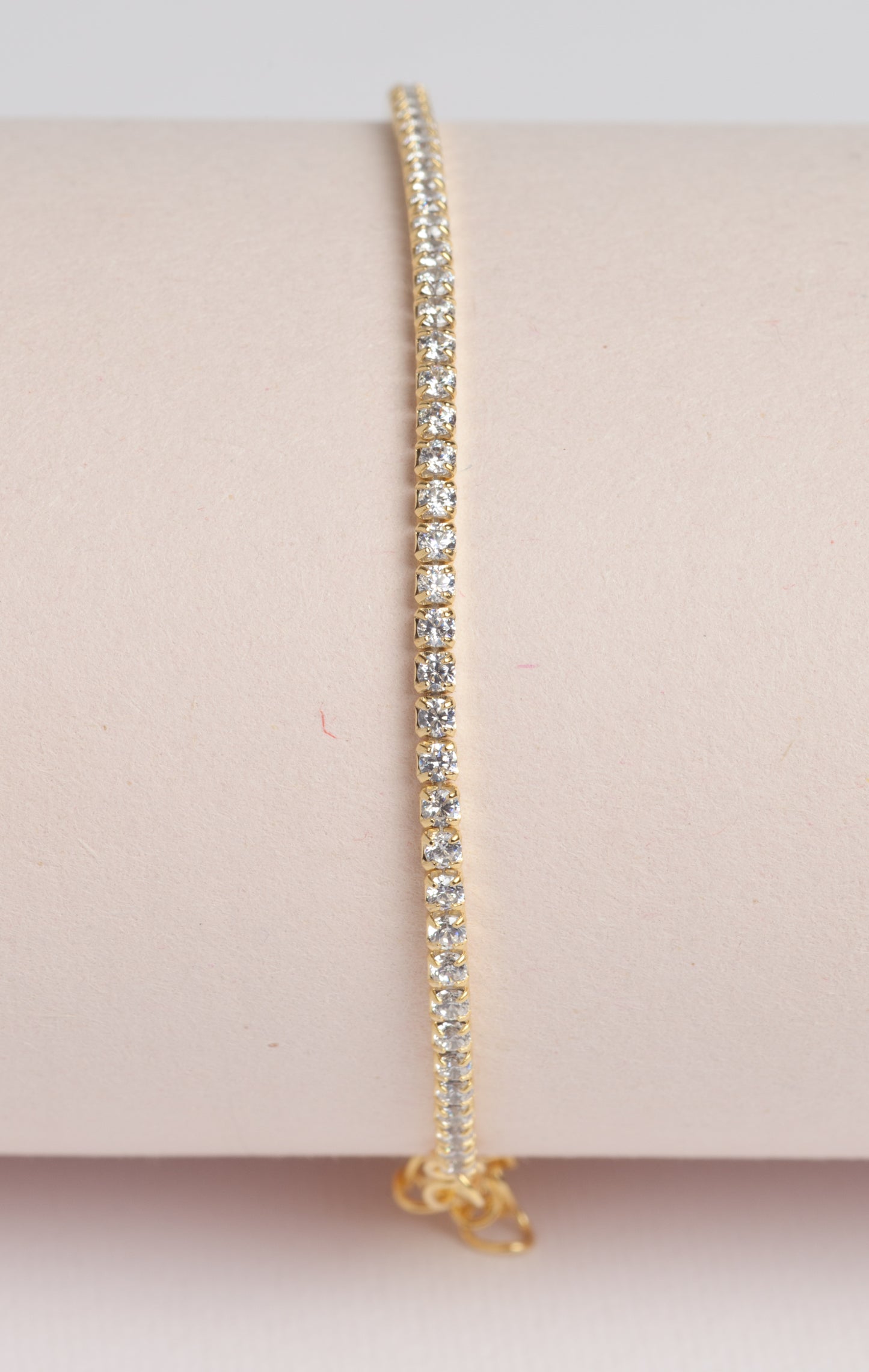SLAM Bracciale in argento 925 placcato oro e zirconi 2mm