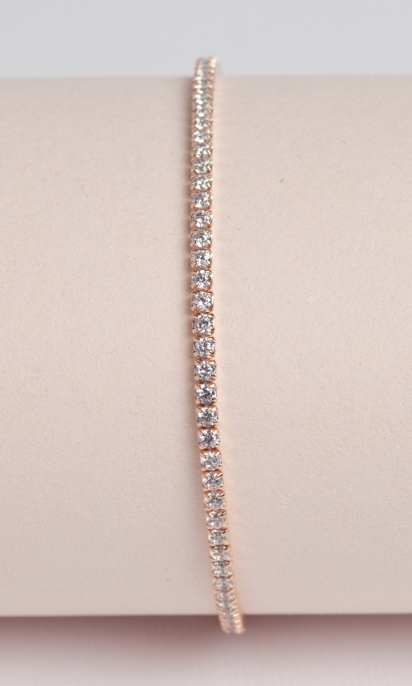SLAM Bracciale in argento 925 placcato gold rose e zirconi 2mm
