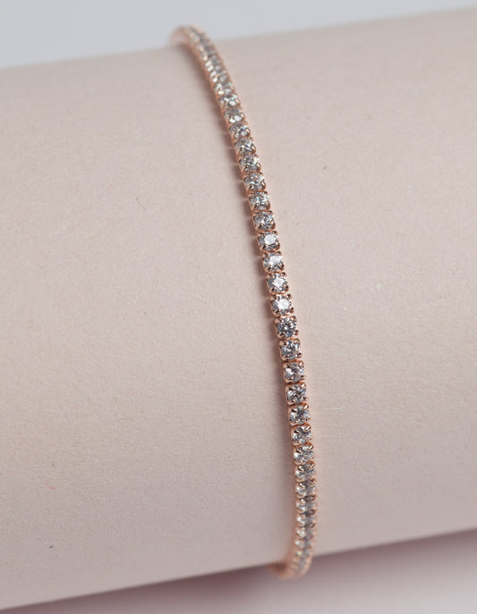 SLAM Bracciale in argento 925 placcato gold rose e zirconi 2mm